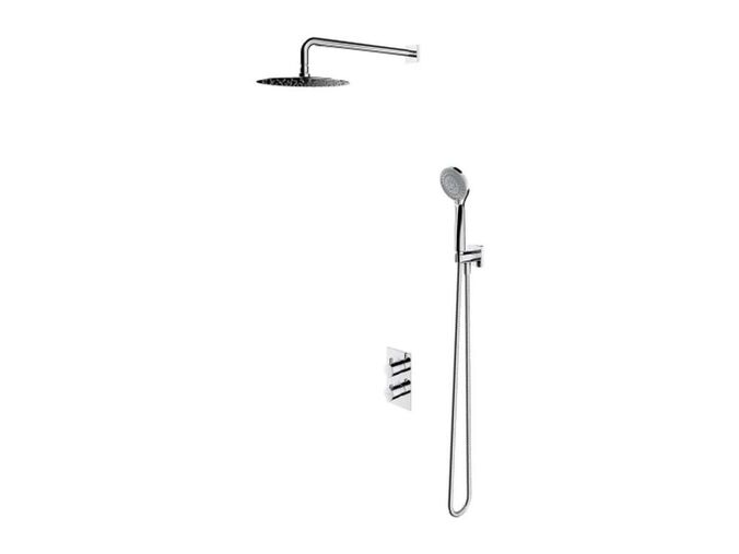 OMNIRES Y Sprchový set s termostatem pod omítku, s tělesem, průměr 25 cm, 5 proudů, chrom