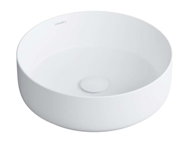 OMNIRES Tulsa Umyvadlo na desku, průměr 36 cm, bez přepadu, matná bílá
