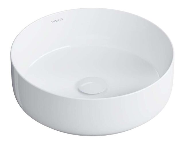 OMNIRES Tulsa Umyvadlo na desku, průměr 36 cm, bez přepadu, bílá