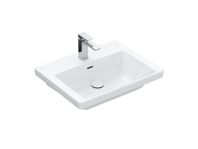 Villeroy & Boch Subway 3.0 Umyvadlo 600x470 mm, s přepadem, otvor pro baterii, CeramicPlus, Stone White