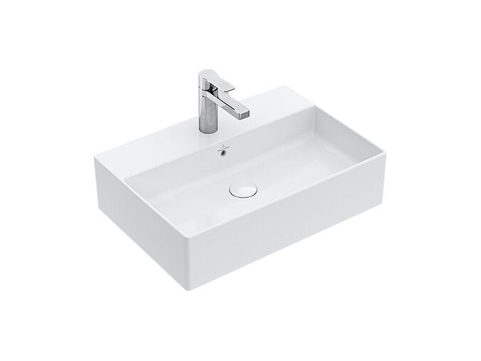 Villeroy & Boch Memento 2.0 Umyvadlo na desku 600x420 mm, s přepadem, otvor pro baterii, CeramicPlus, alpská bílá