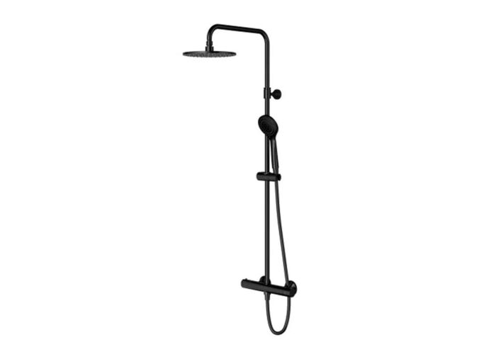 OMNIRES Y Sprchový set s termostatem, průměr 25 cm, 5 proudů, černá