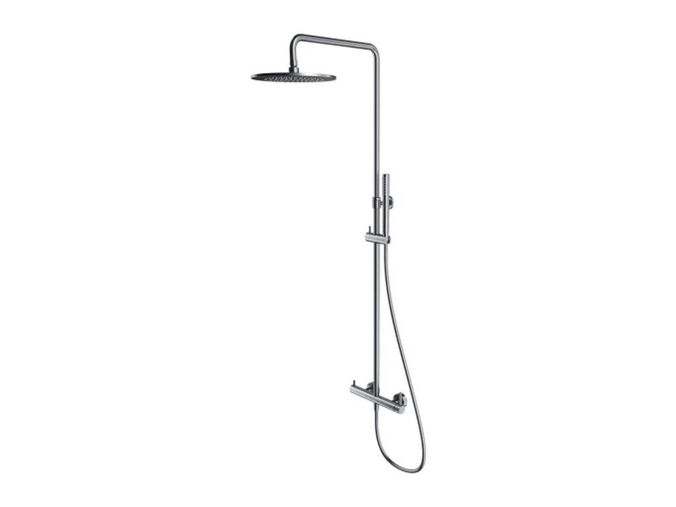 OMNIRES Y Sprchový set s baterií, průměr 25 cm, kartáčovaný nikl