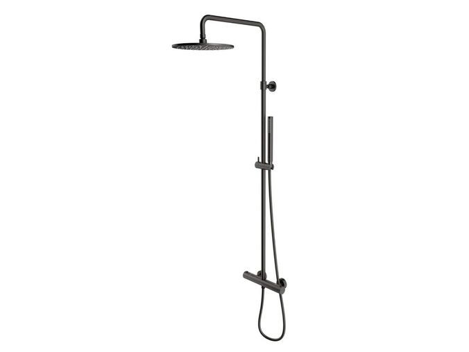 OMNIRES Y Sprchový set s termostatem, průměr 25 cm, kartáčovaný grafit