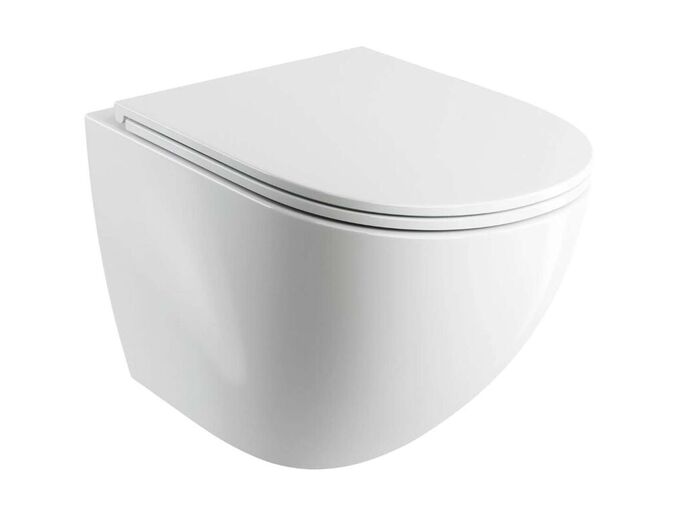 OMNIRES OTTAWA COMFORT Závěsné WC se sedátkem SoftClose, Rimless, lesklá bílá