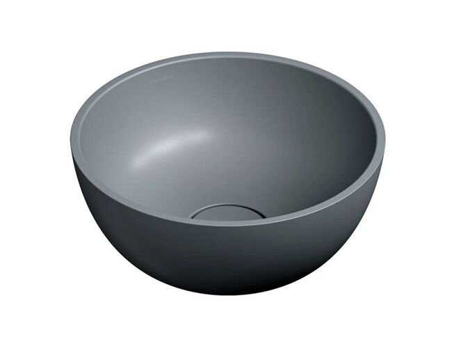OMNIRES Shell M+ Umyvadlo na desku, průměr 35 cm, bez přepadu, bez otvoru pro baterii, matná šedá