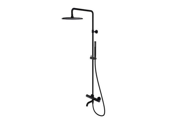 OMNIRES Y Sprchový set s vanovým termostatem, průměr 25 cm, černá