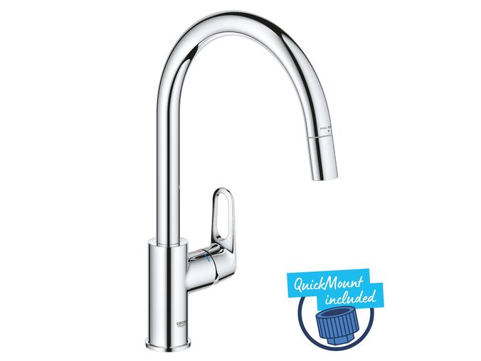 Grohe Start Flow Dřezová baterie s výsuvnou koncovkou, chrom