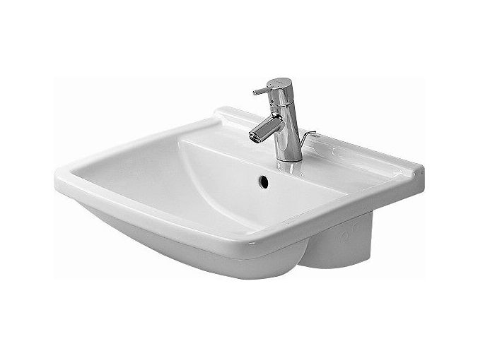 Duravit Starck3 umyvadlo vestavné 55x46 cm, otvor pro baterii, bílá