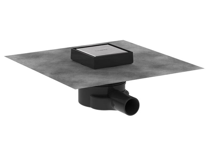 Hansgrohe RainDrain Point Podlahová vpust, 10x10 cm, kartáčovaná nerezová ocel