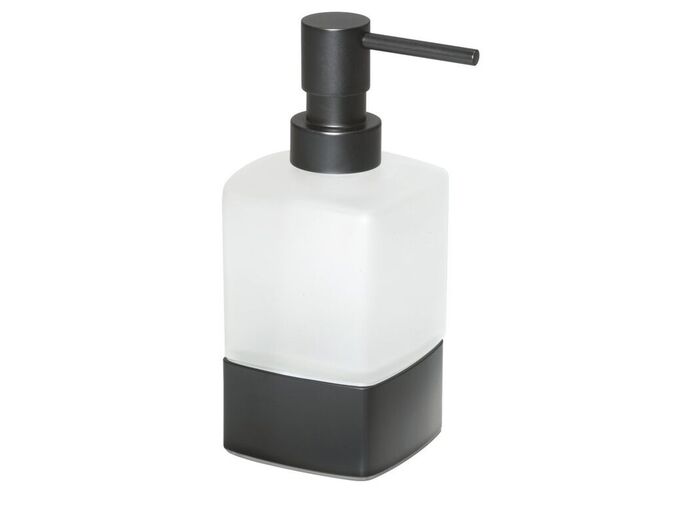 Gedy LOUNGE dávkovač mýdla na postavení, 280 ml, mléčné sklo, černá mat