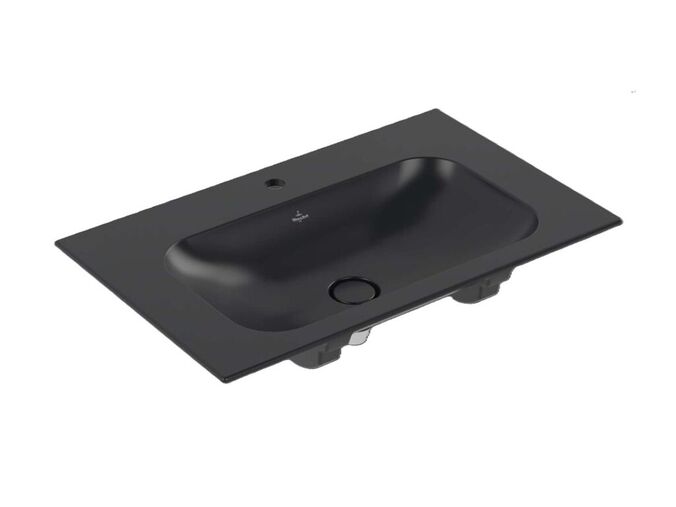 Villeroy & Boch Finion Umyvadlo nábytkové 80x50 cm, bez přepadu, otvor pro baterii, CeramicPlus, Pure Black