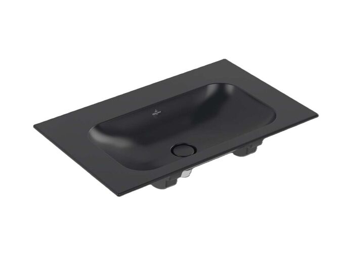 Villeroy & Boch Finion Umyvadlo nábytkové 80x50 cm, skrytý přepad, otvor pro baterii, CeramicPlus, Pure Black