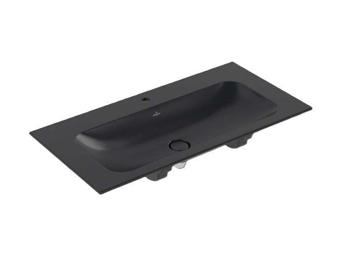 Villeroy & Boch Finion Umyvadlo nábytkové 100x50 cm, skrytý přepad, otvor pro baterii, CeramicPlus, ViFlow, Pure Black