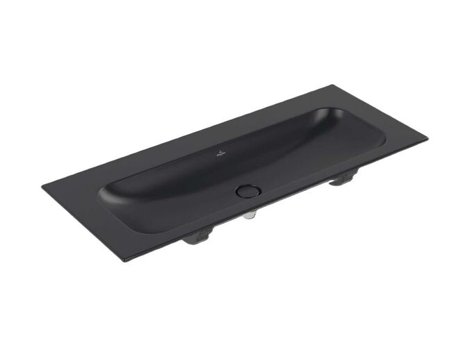Villeroy & Boch Finion Umyvadlo nábytkové 120x50 cm, bez přepadu, bez otvoru pro baterii, CeramicPlus, Pure Black