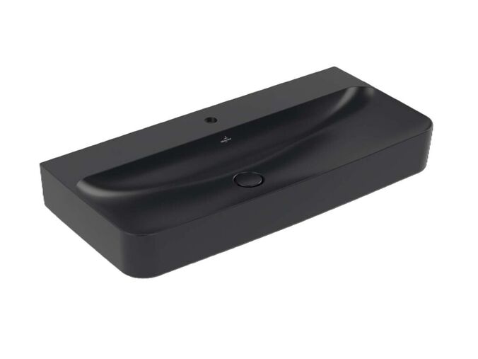 Villeroy & Boch Finion Umyvadlo 100x47 cm, bez přepadu, otvor pro baterii, CeramicPlus, Pure Black