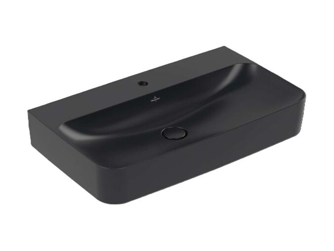 Villeroy & Boch Finion Umyvadlo 80x47 cm, bez přepadu, otvor pro baterii, CeramicPlus, Pure Black