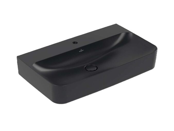 Villeroy & Boch Finion Umyvadlo 80x47 cm, skrytý přepad, otvor pro baterii, CeramicPlus, Pure Black