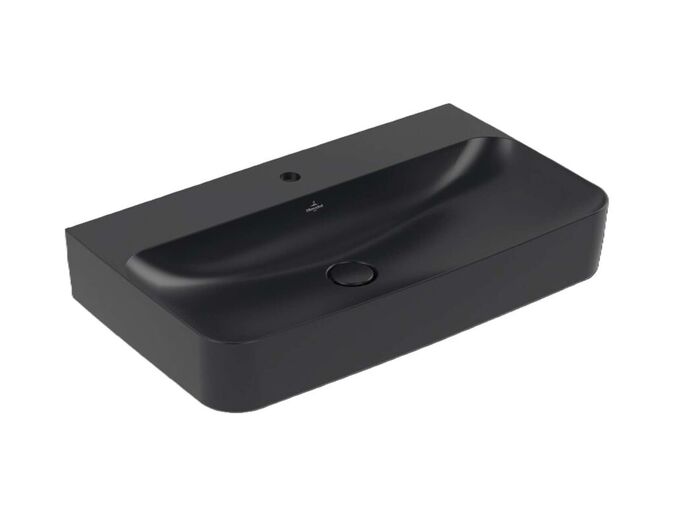 Villeroy & Boch Finion Umyvadlo 80x47 cm, bez přepadu, otvor pro baterii, CeramicPlus, Pure Black