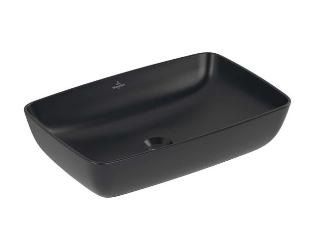 Villeroy & Boch Artis Umyvadlo na desku 58x39 cm, bez přepadu, bez otvoru pro baterii, CeramicPlus, Pure Black