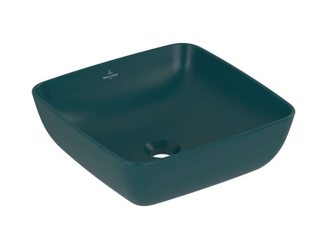 Villeroy & Boch Artis Umyvadlo na desku 41x41 cm, bez přepadu, bez otvoru pro baterii, CeramicPlus, Teal