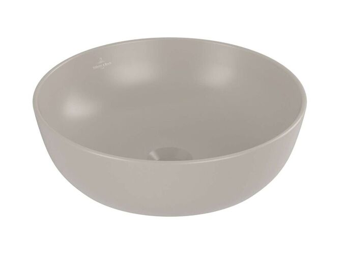 Villeroy & Boch Artis Umyvadlo na desku, průměr 43 cm, bez přepadu, bez otvoru pro baterii, CeramicPlus, Almond