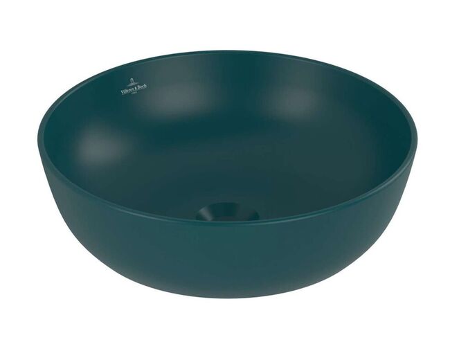 Villeroy & Boch Artis Umyvadlo na desku, průměr 43 cm, bez přepadu, bez otvoru pro baterii, CeramicPlus, Teal
