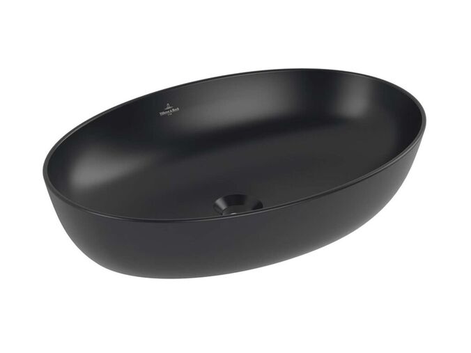 Villeroy & Boch Artis Umyvadlo na desku 61x41 cm, bez přepadu, bez otvoru pro baterii, CeramicPlus, Pure Black