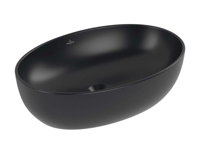 Villeroy & Boch Artis Umyvadlo na desku 48x33 cm, bez přepadu, bez otvoru pro baterii, CeramicPlus, Pure Black