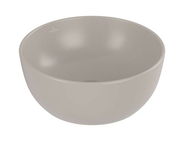 Villeroy & Boch Artis Umývátko na desku, průměr 33 cm, bez přepadu, bez otvoru pro baterii, CeramicPlus, Almond
