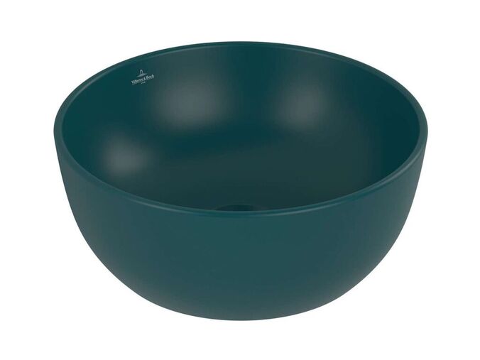 Villeroy & Boch Artis Umývátko na desku, průměr 33 cm, bez přepadu, bez otvoru pro baterii, CeramicPlus, Teal