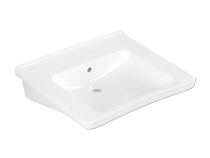Villeroy & Boch ViCare Umyvadlo 60x55 cm, s přepadem, bez otvoru pro baterii, CeramicPlus, AntiBac, alpská bílá