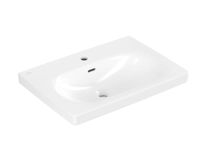 Villeroy & Boch Skyla Umyvadlo 65x46 cm, s přepadem, otvor pro baterii, CeramicPlus, alpská bílá
