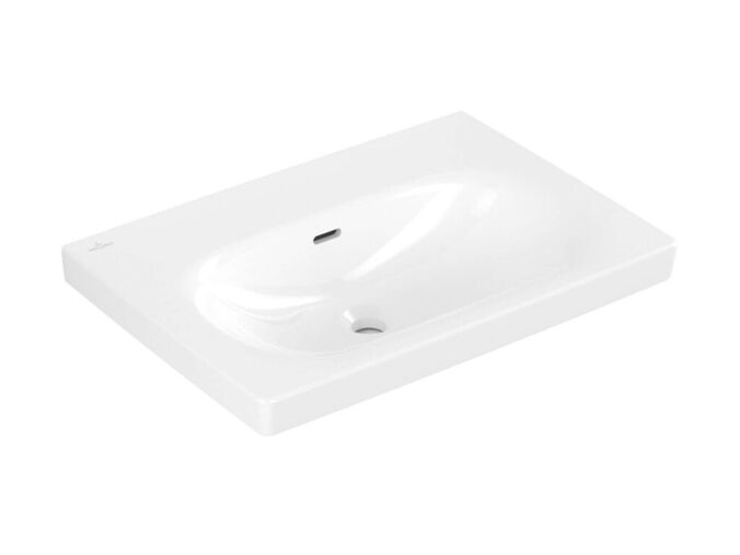 Villeroy & Boch Skyla Umyvadlo 65x46 cm, s přepadem, bez otvoru pro baterii, CeramicPlus, alpská bílá