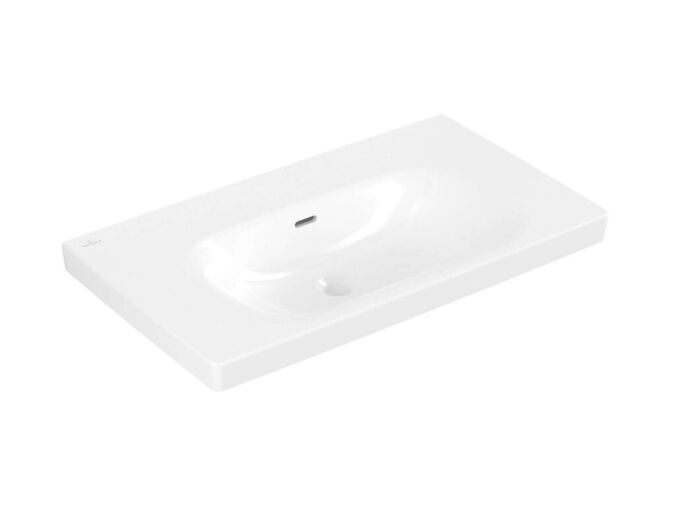 Villeroy & Boch Skyla Umyvadlo 80x46 cm, s přepadem, bez otvoru pro baterii, CeramicPlus, Stone White
