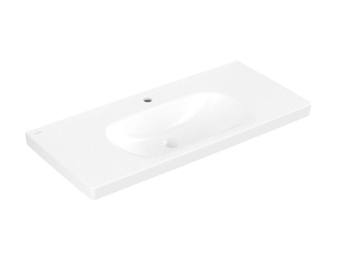Villeroy & Boch Skyla Umyvadlo 100x46 cm, bez přepadu, otvor pro baterii, CeramicPlus, Stone White