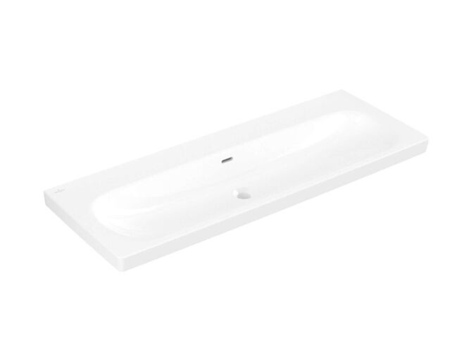 Villeroy & Boch Skyla Umyvadlo 120x46 cm, s přepadem, bez otvoru pro baterii, alpská bílá