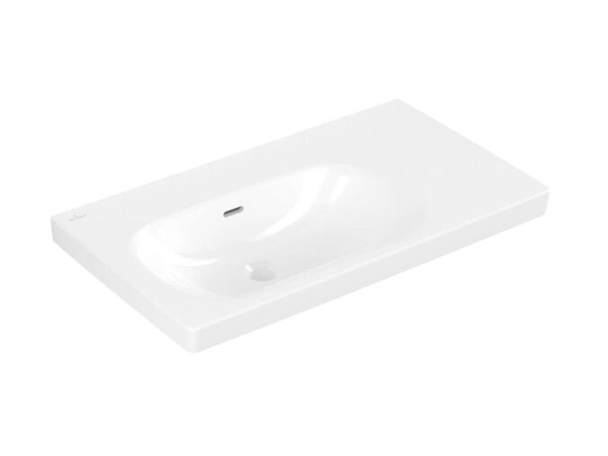 Villeroy & Boch Skyla Umyvadlo 80x46 cm, s přepadem, bez otvoru pro baterii, CeramicPlus, Stone White