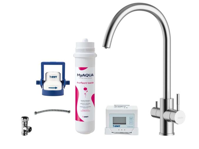 kielle Wimeo Dřezová baterie včetně filtrace, broušená nerez