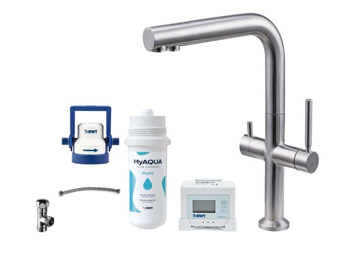 kielle Wimeo Dřezová baterie včetně filtrace, broušená nerez