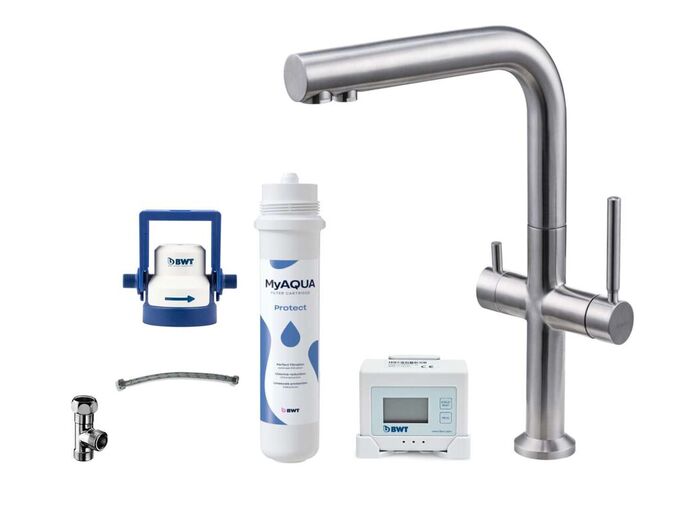 kielle Wimeo Dřezová baterie včetně filtrace, broušená nerez