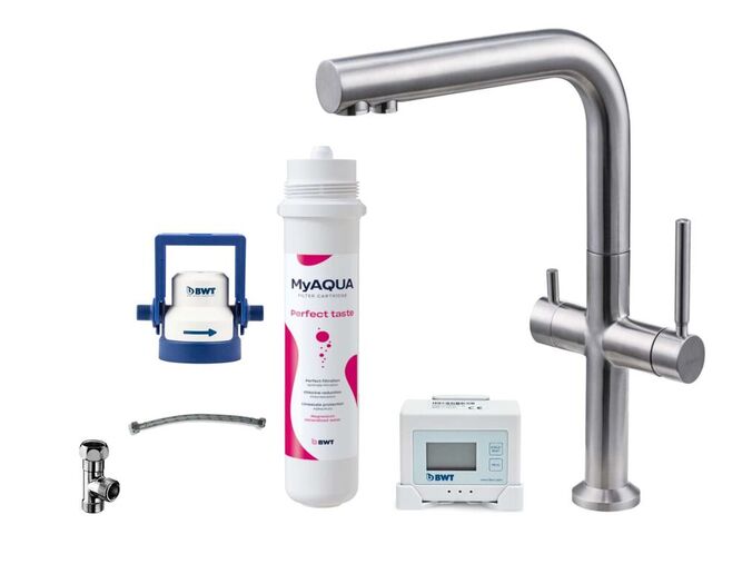 kielle Wimeo Dřezová baterie včetně filtrace, broušená nerez