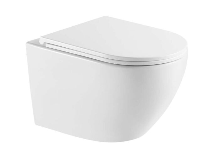 kielle Oudee Závěsné WC se sedátkem Softclose, Vortex Rimless+, bílá