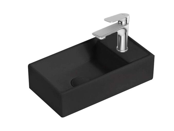 kielle Arkas I Umývátko 42x23 cm, bez přepadu, 1 otvor pro baterii vpravo, matná černá