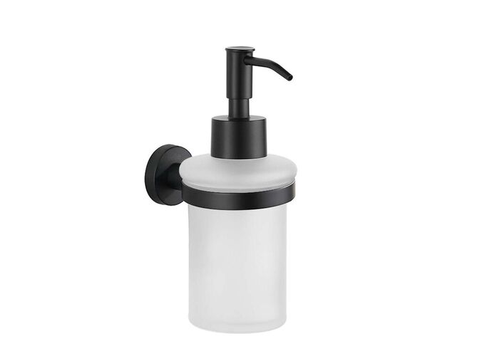 kielle Oudee Dávkovač mýdla s držákem, matné sklo/matná černá
