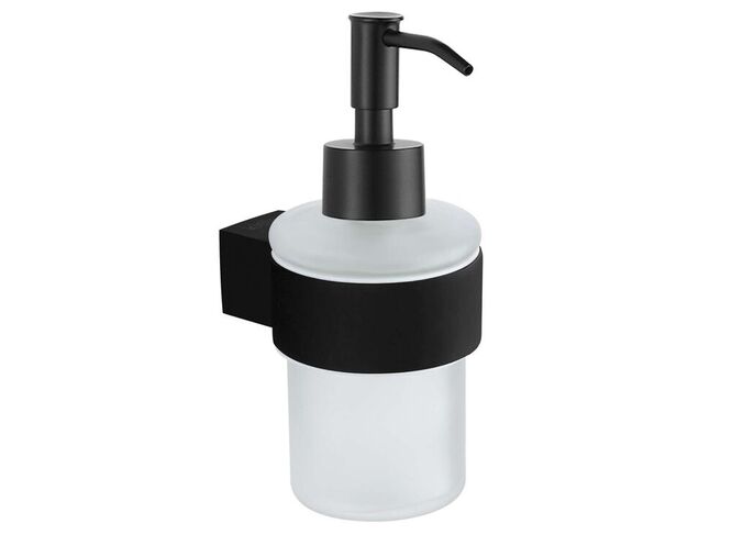 kielle Vega Dávkovač mýdla s držákem, matné sklo/matná černá