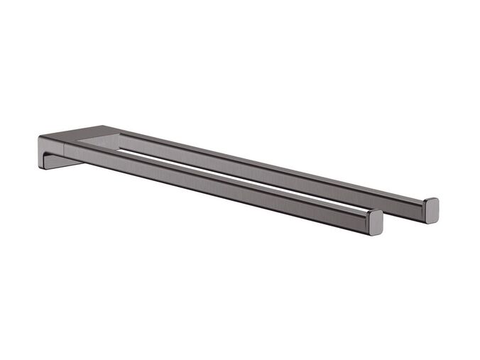 Hansgrohe AddStoris Držák ručníků dvojitý, délka 450 mm, kartáčovaný černý chrom