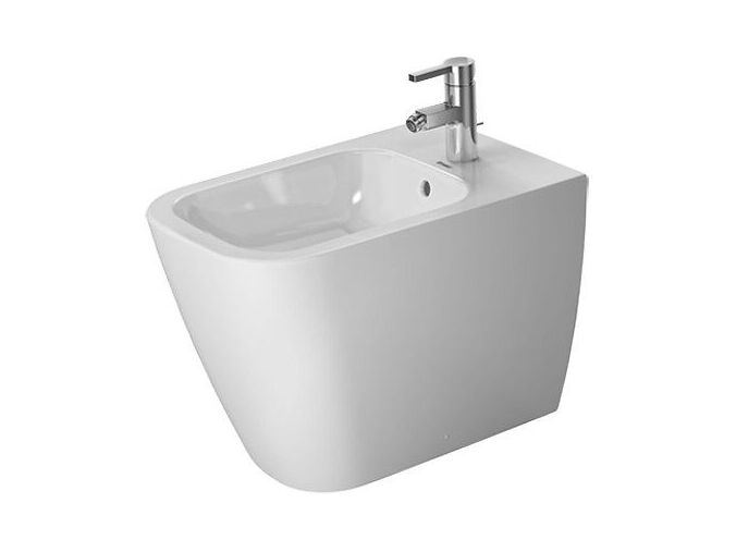 Duravit Happy D.2 stojící bidet 35,5x57 cm, otvor pro baterii, WonderGliss, alpská bílá