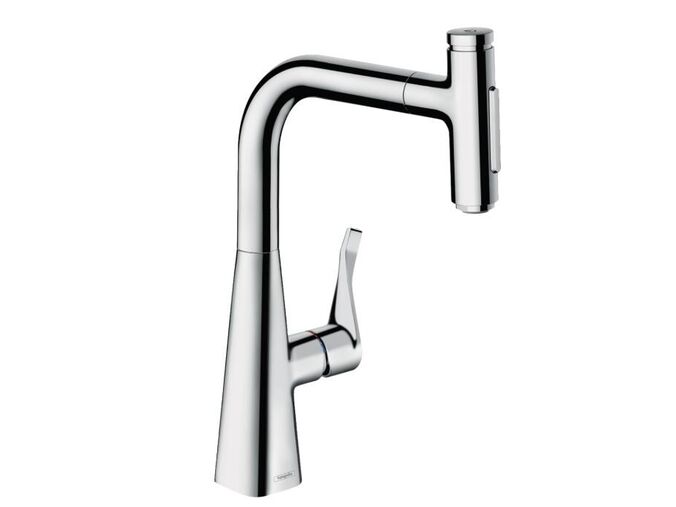 Hansgrohe Metris M71 Dřezová baterie M7117-H240 s výsuvnou sprškou, sBOX, chrom