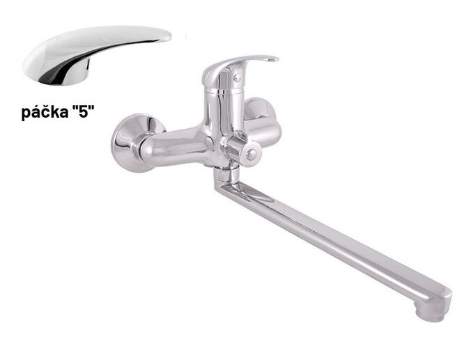 Slezák-RAV CZ Sázava baterie vanová/umyvadlová s plochým ramínkem, rozteč 100 mm, chrom